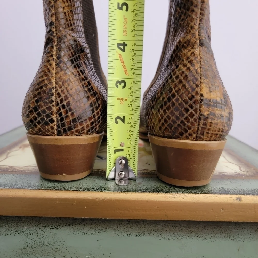 Hudson London Beryl Reptile Print Leather Boots Size 7 - Picture 5 of 6